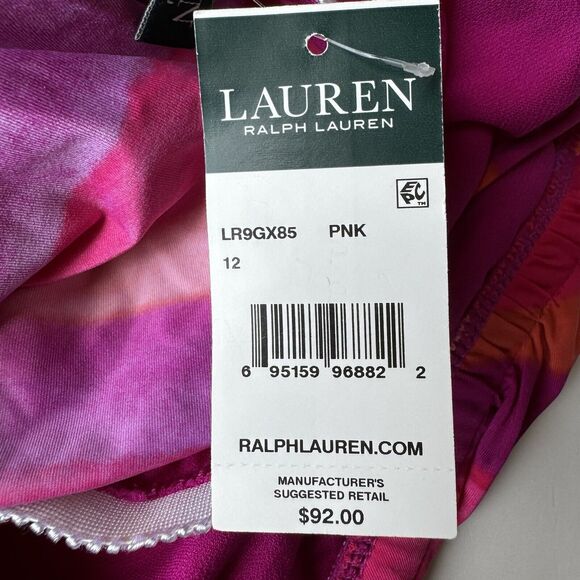lauren ralph lauren halter tankini top Striped Size 12 New with Tags - Picture 11 of 11